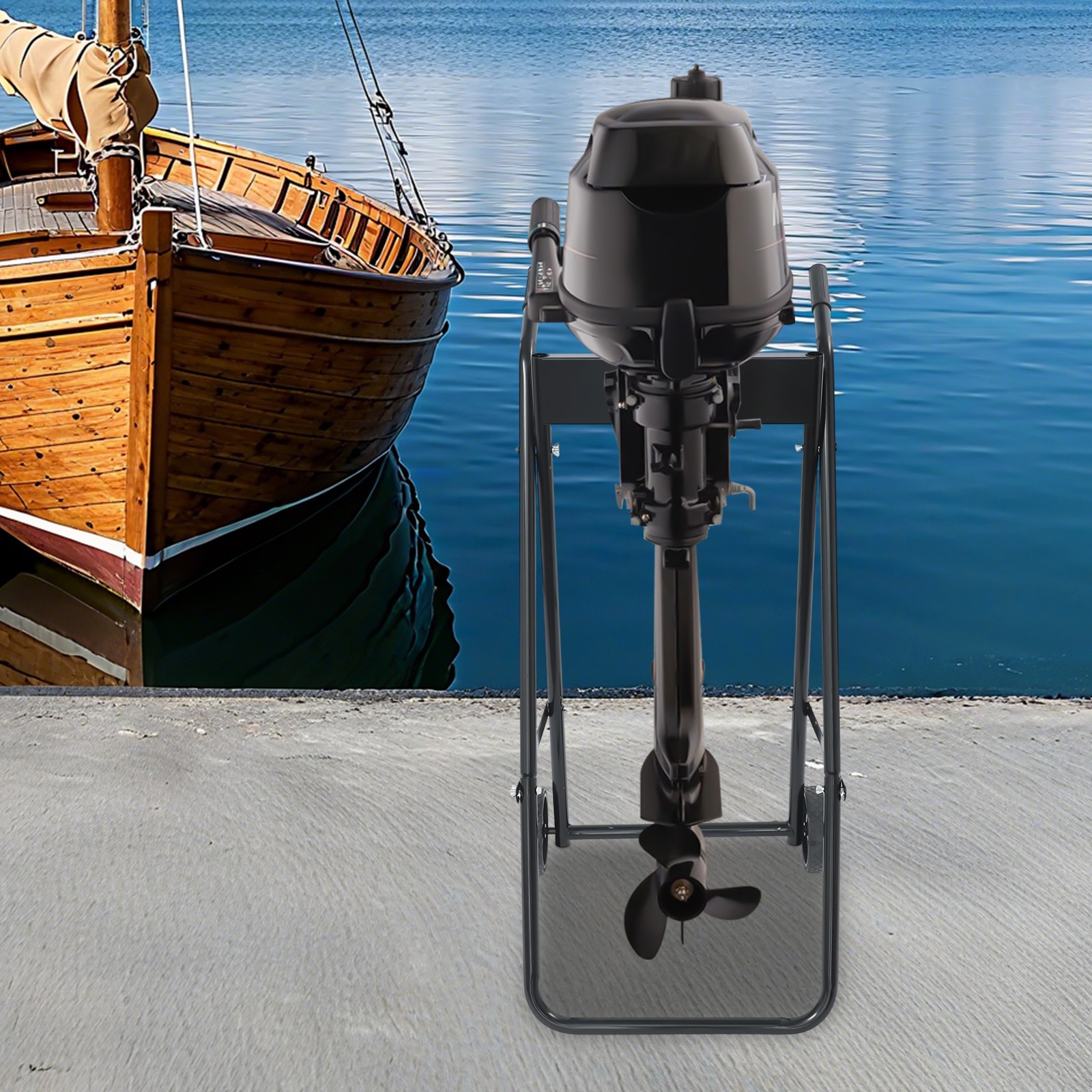 Heavy Duty Outboard Boat Motor Stand Carrier Cart Dolly Trolley Transport Stand