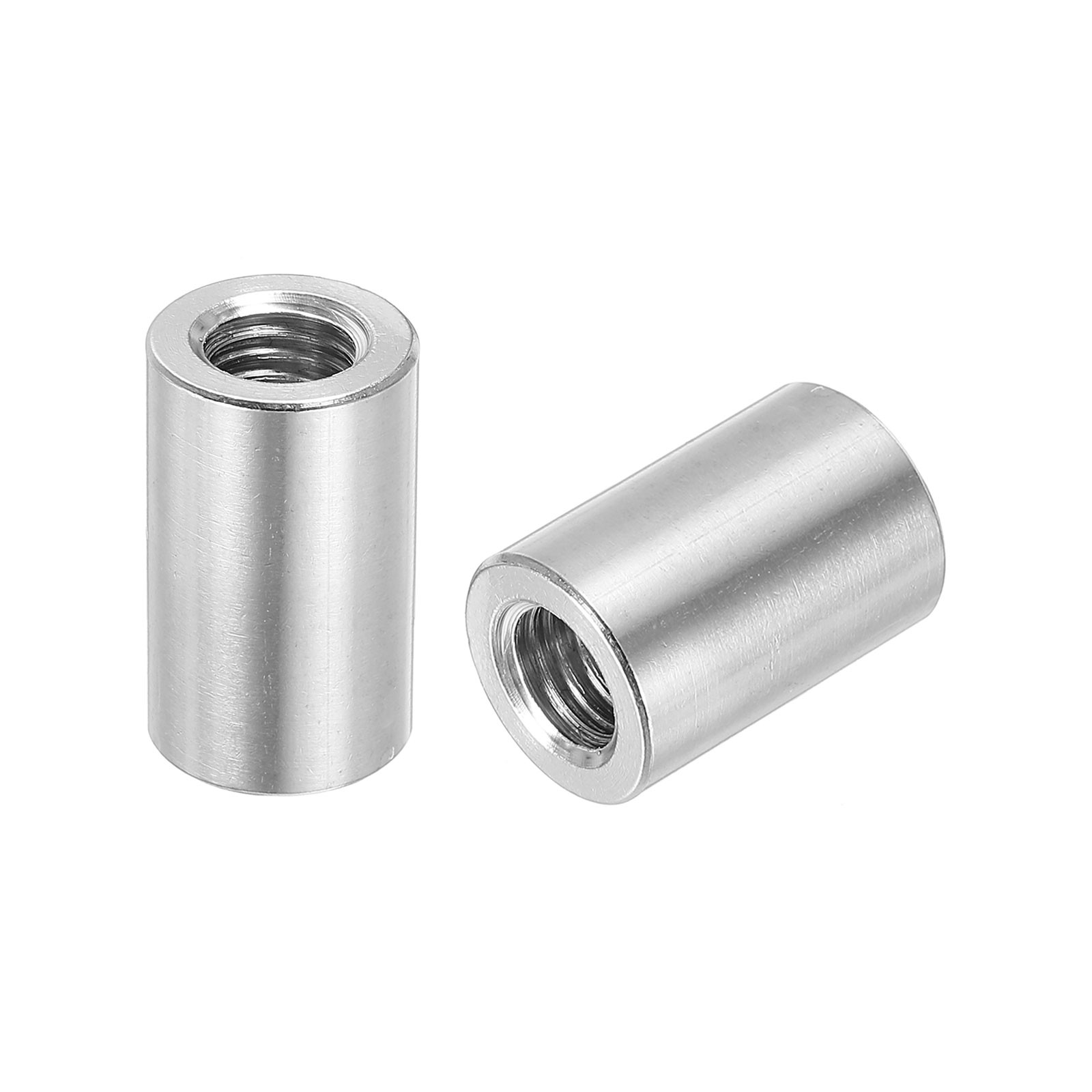 4Pcs Round Connector Nuts, M10x20x16mm Coupling Nut Sleeve Rod Bar Stud Nut