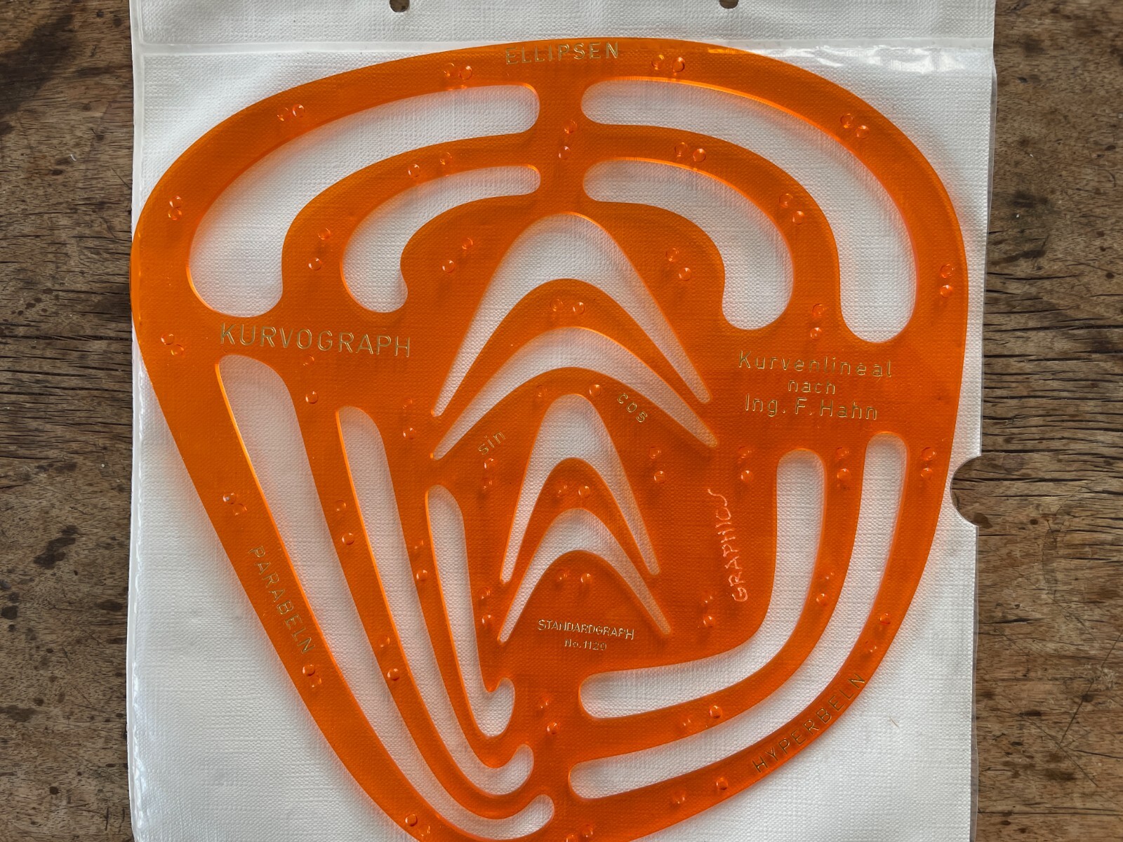 Two Vintage Standardgraph Stencils: Curves & Ellipses; Hexagonal Nut Templates