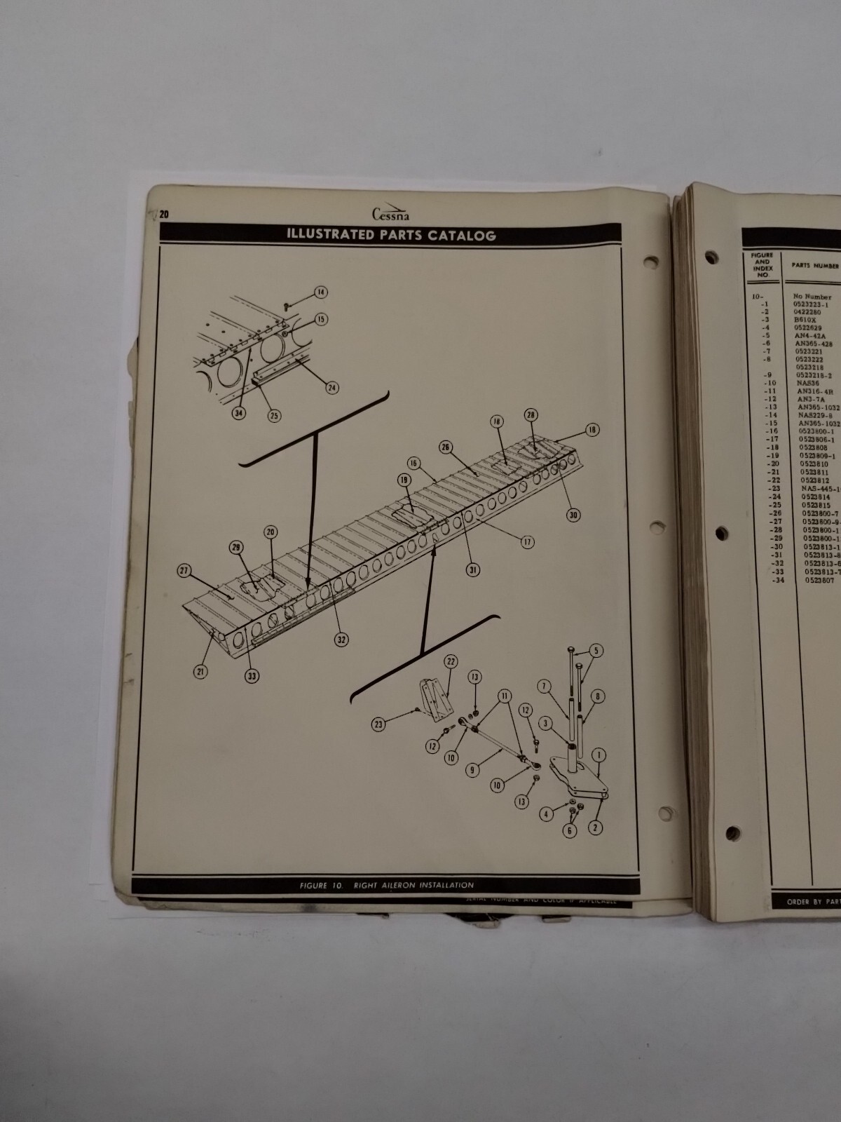 Cessna Model 170B Parts Catalog September 1, 1956-Original