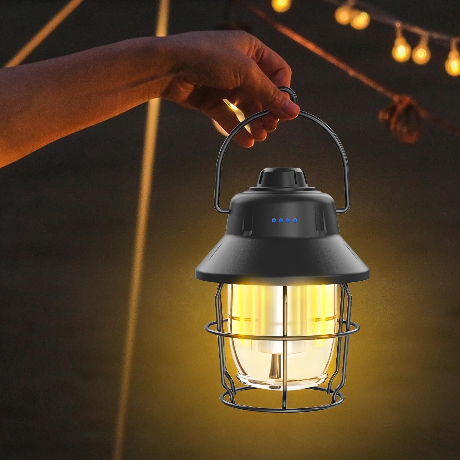 LED Camping Lantern Rechargeable Portable Emergency Power Bank Waterproof