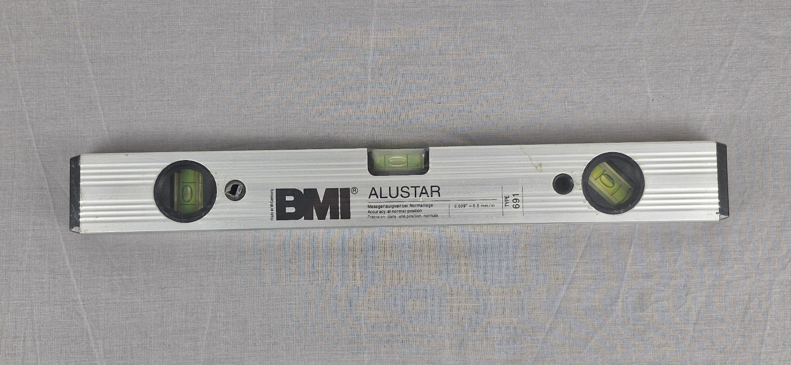 BMI Spirit Level Ruler 40 cm – 2 Vials – Bayerische Maßindustrie – Germany