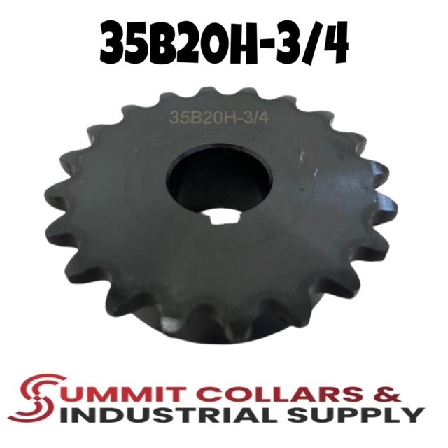 #35 Roller Chain Sprocket B Type 3/4" Bore Hardened 20 Tooth 35B20H-3/4