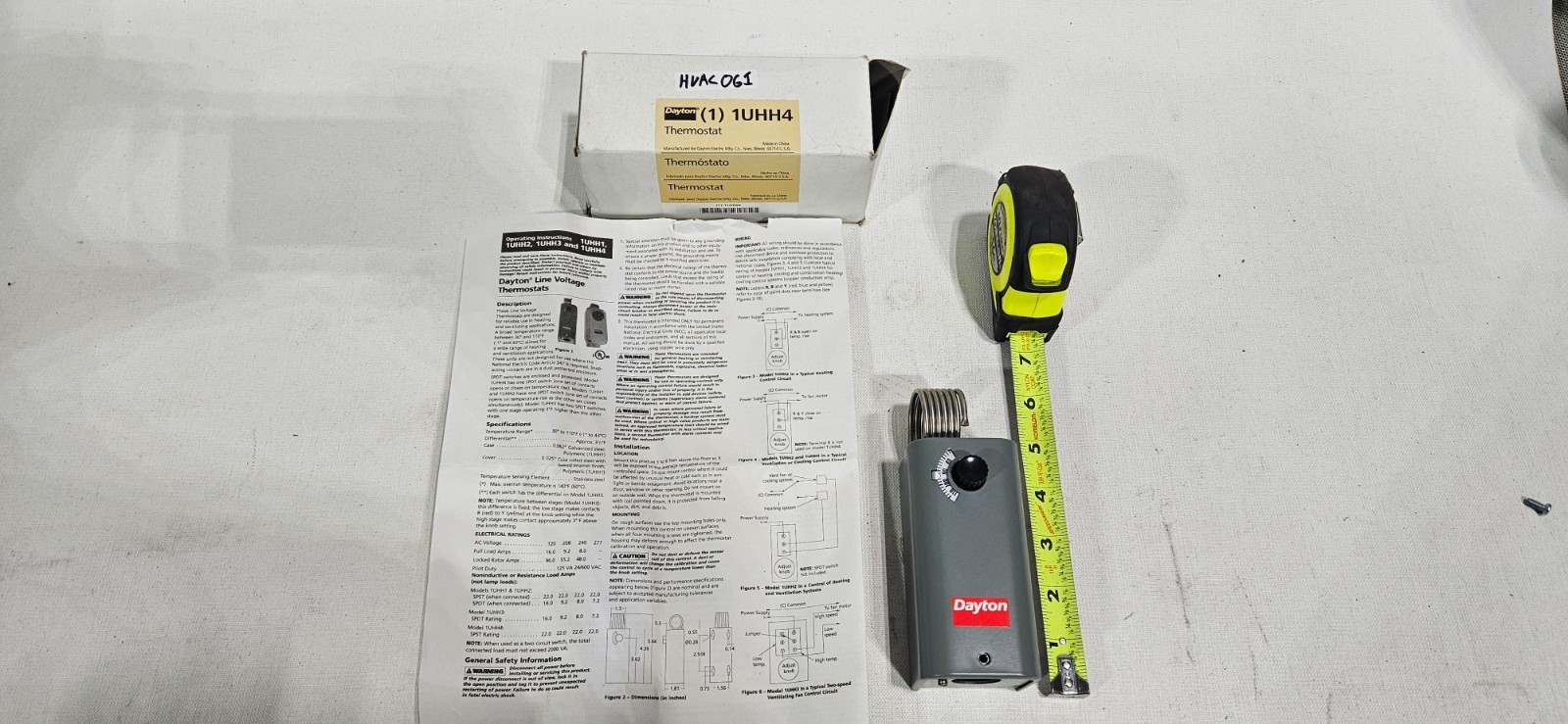 Line Voltage 1UHH4 AC Temperature Controller Thermostat 30-110F 120-277V 16A SPS