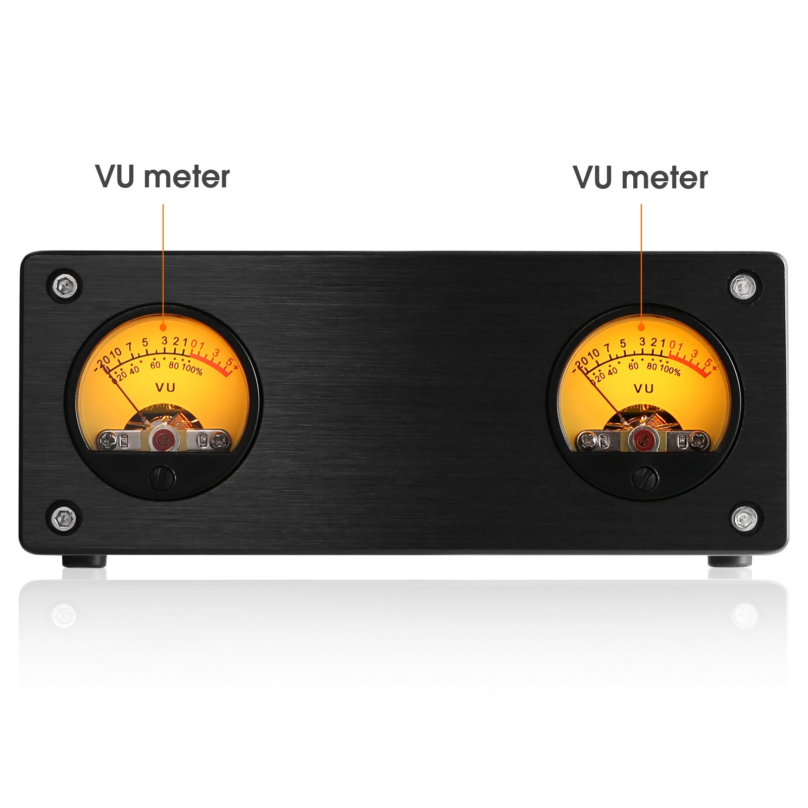 Analog VU Meter Stereo Audio Visualizer Sound Level Meter Display w/ RCA AUX In