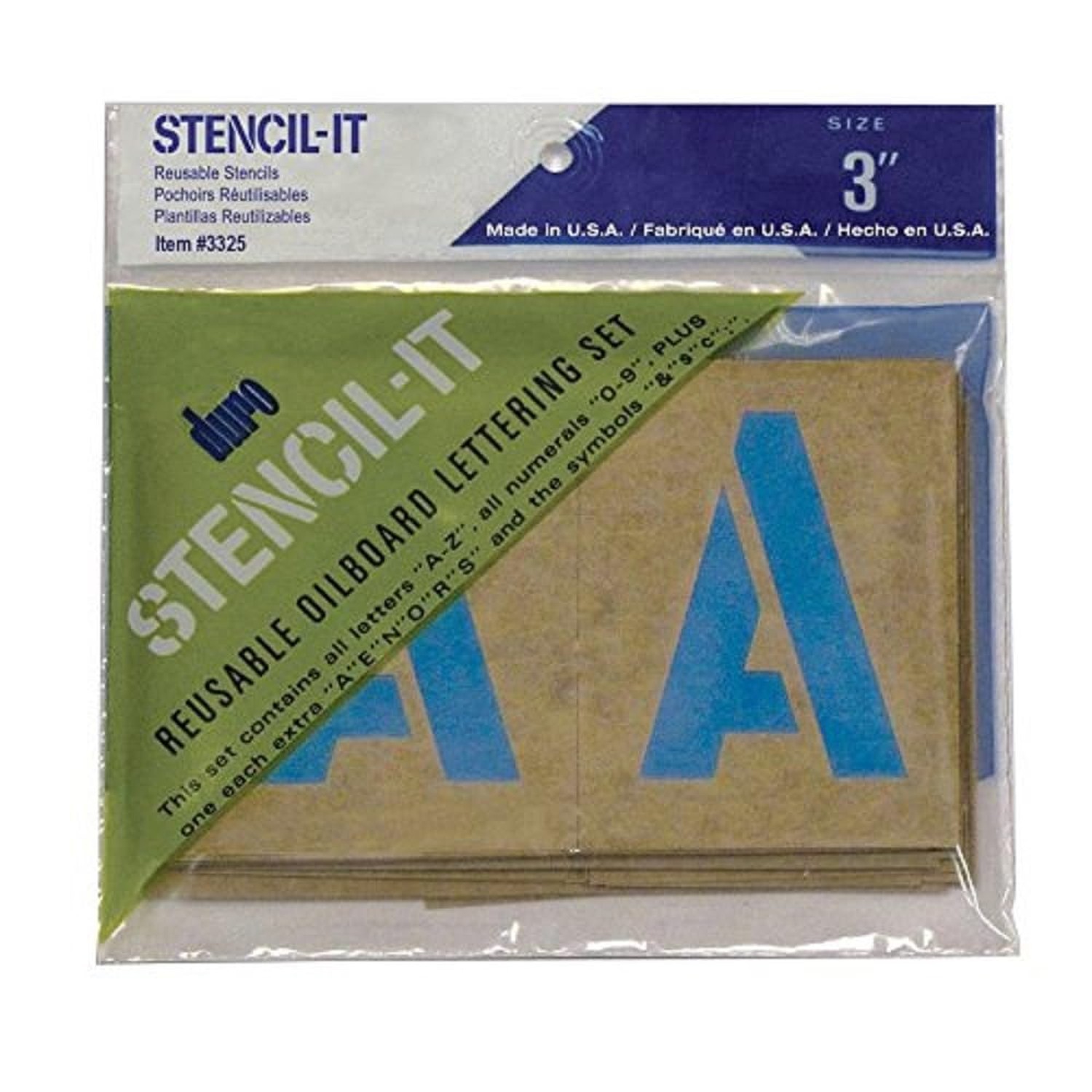 Duro by Graphic Products 3325 Stencil-It Oil Board Stencil Set, 3"