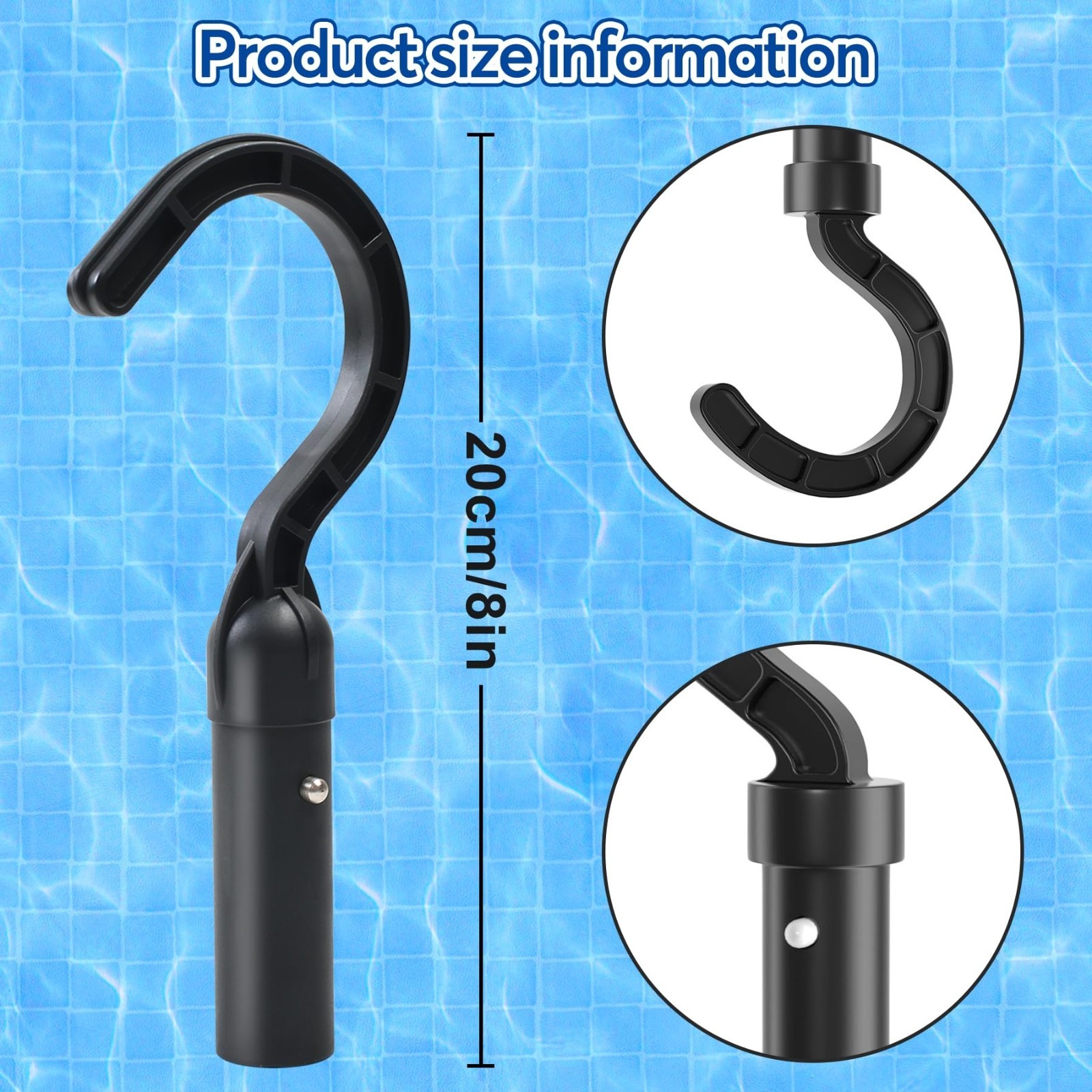 Universal Robotic Pool Cleaner Hook For Telescopic Pole Vacuum Lifting Accessory