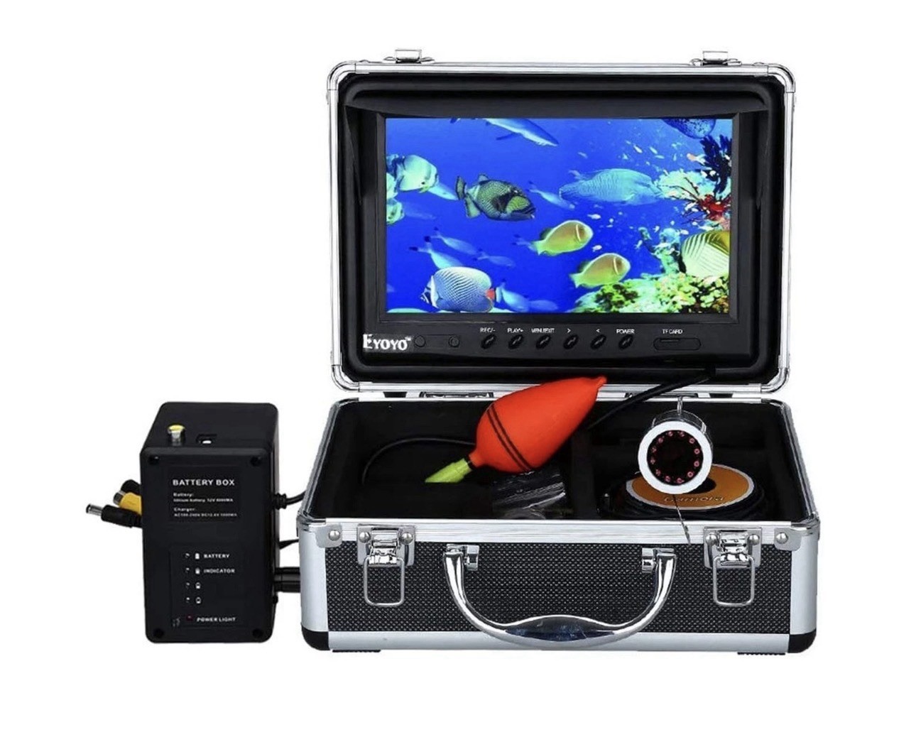 Eyoyo 100ft Underwater Fishing w/ 9” Inch Monitor IR Camera 8GB DVR Fish Finder