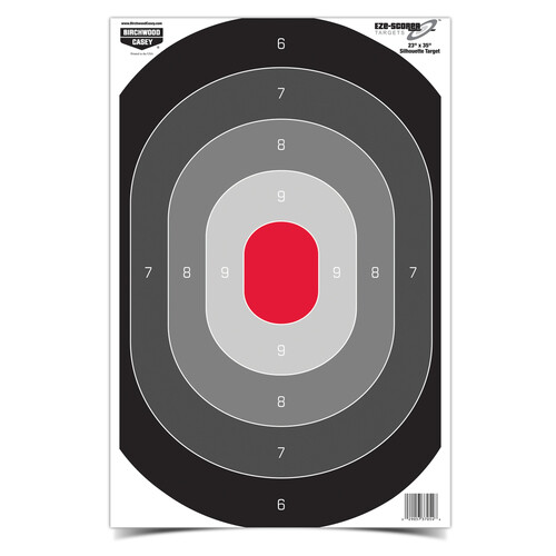 Eze-Scorer Silhouette Oval Shooting Targets, 23" x 35" on Bright White Paper