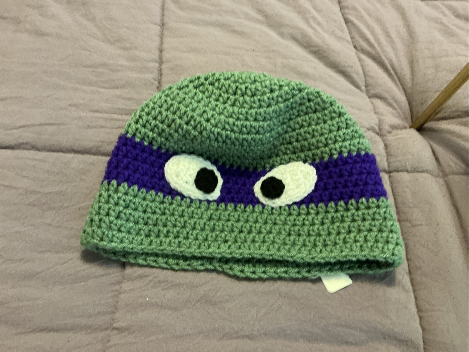 Handmade Adult Crochet Beanie Teenage Mutant Ninja Turtles - Donatello A4