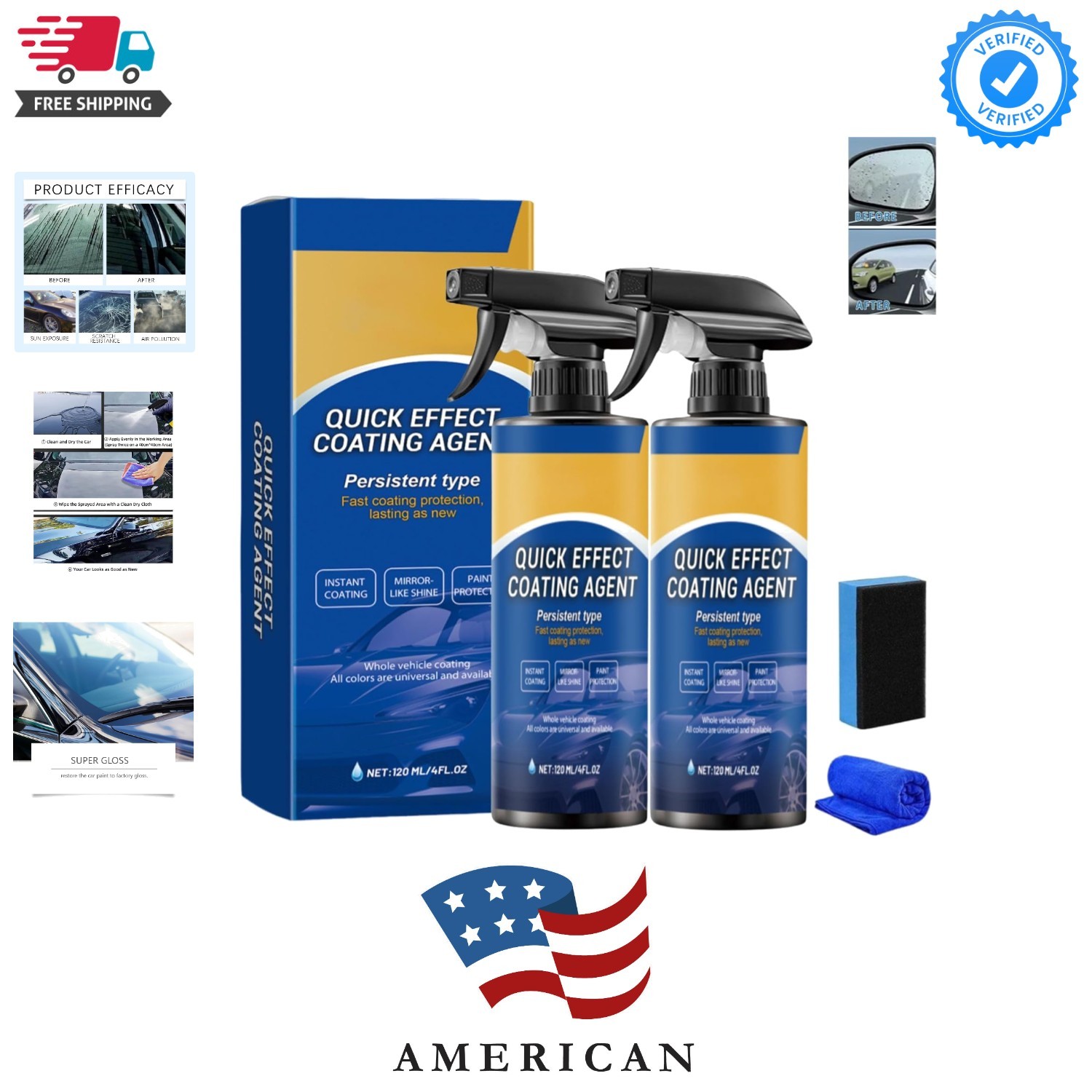 Advanced Car Quick-Acting Coating Agent Spray, Car Coating Spray, Quick Effect