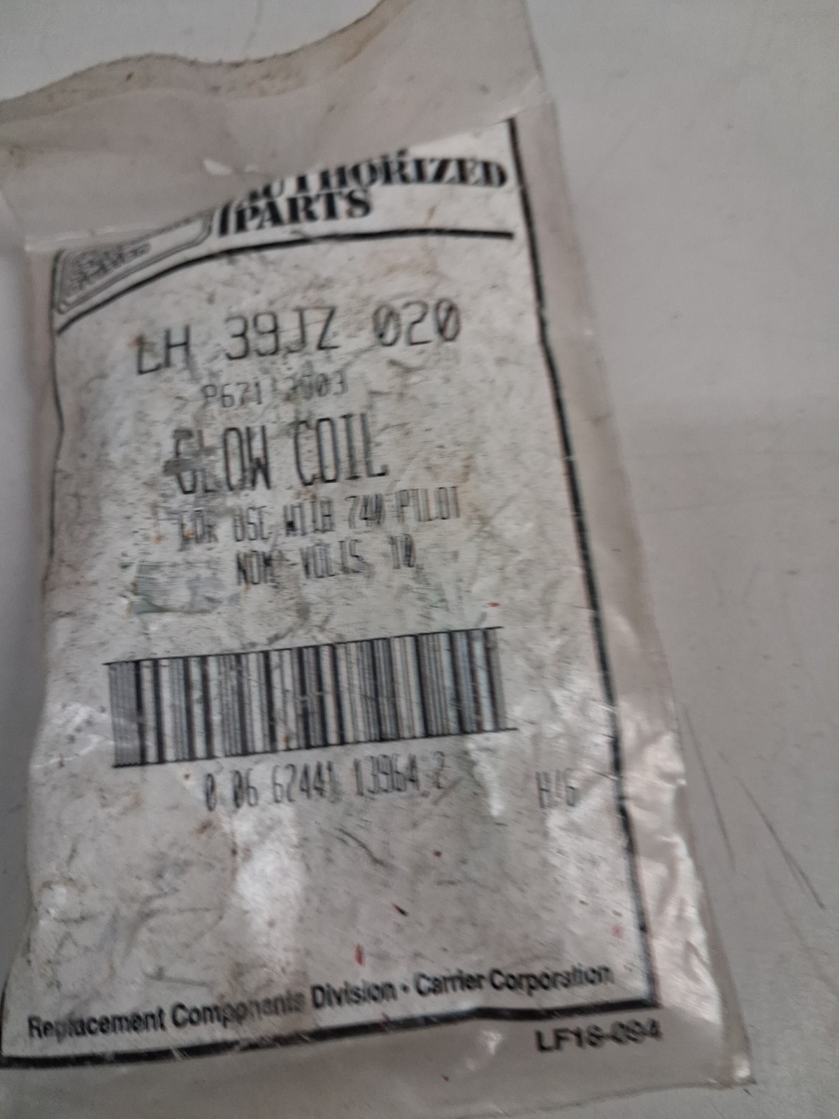 New OEM Glow Coil LH39JZ020 for Carrier HVAC equipment FREE SHIPPING