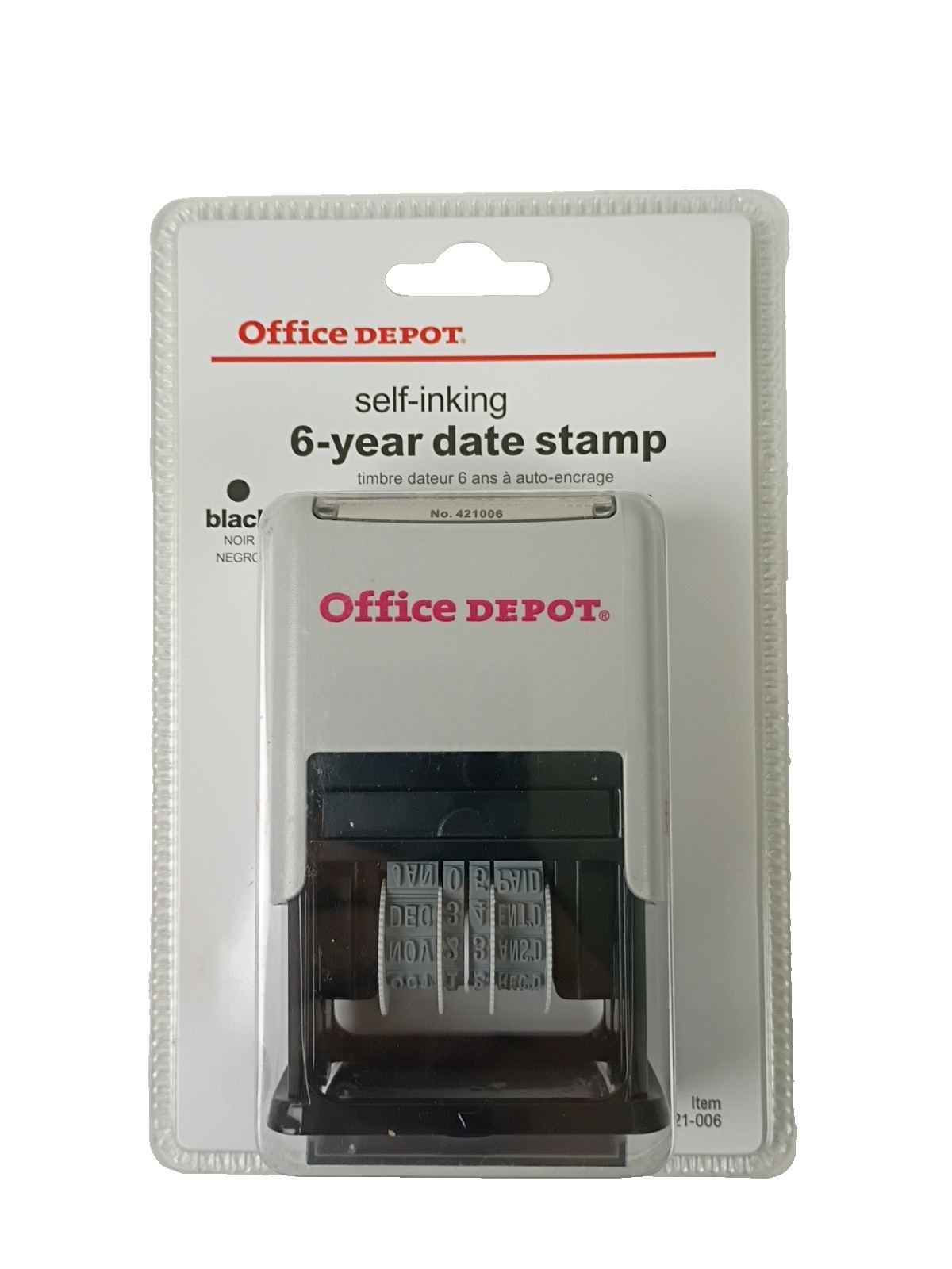 Office Depot Self-Inking Black 6-Year Date Stamp Item 421-006