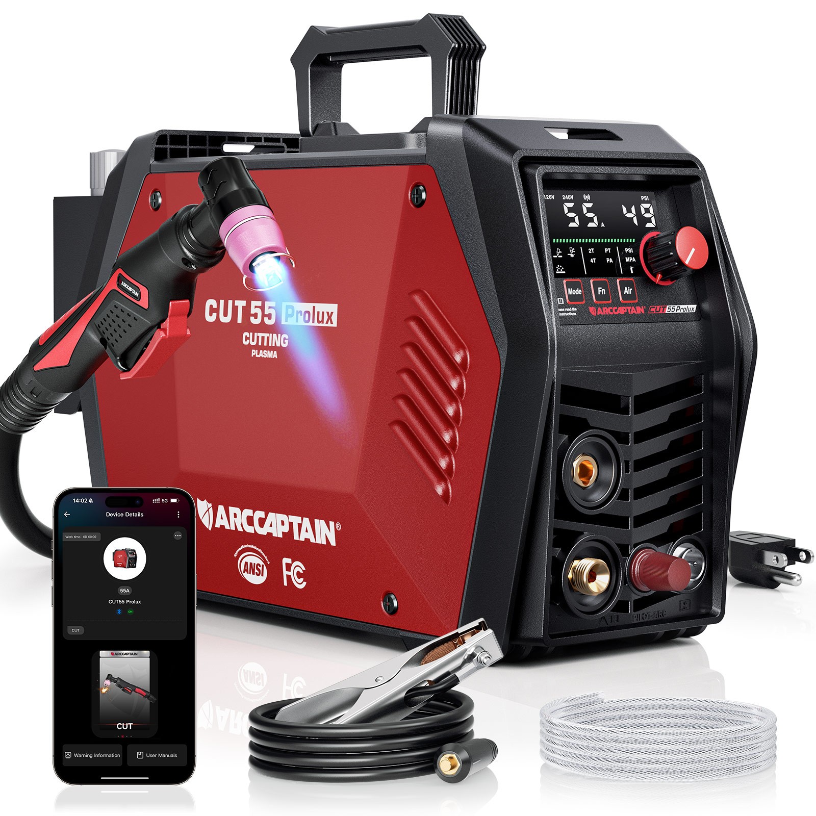 iControl 55Amp CUT55 Prolux Plasma Cutter Machine Non-Touch Pilot Arc HF Start🔥