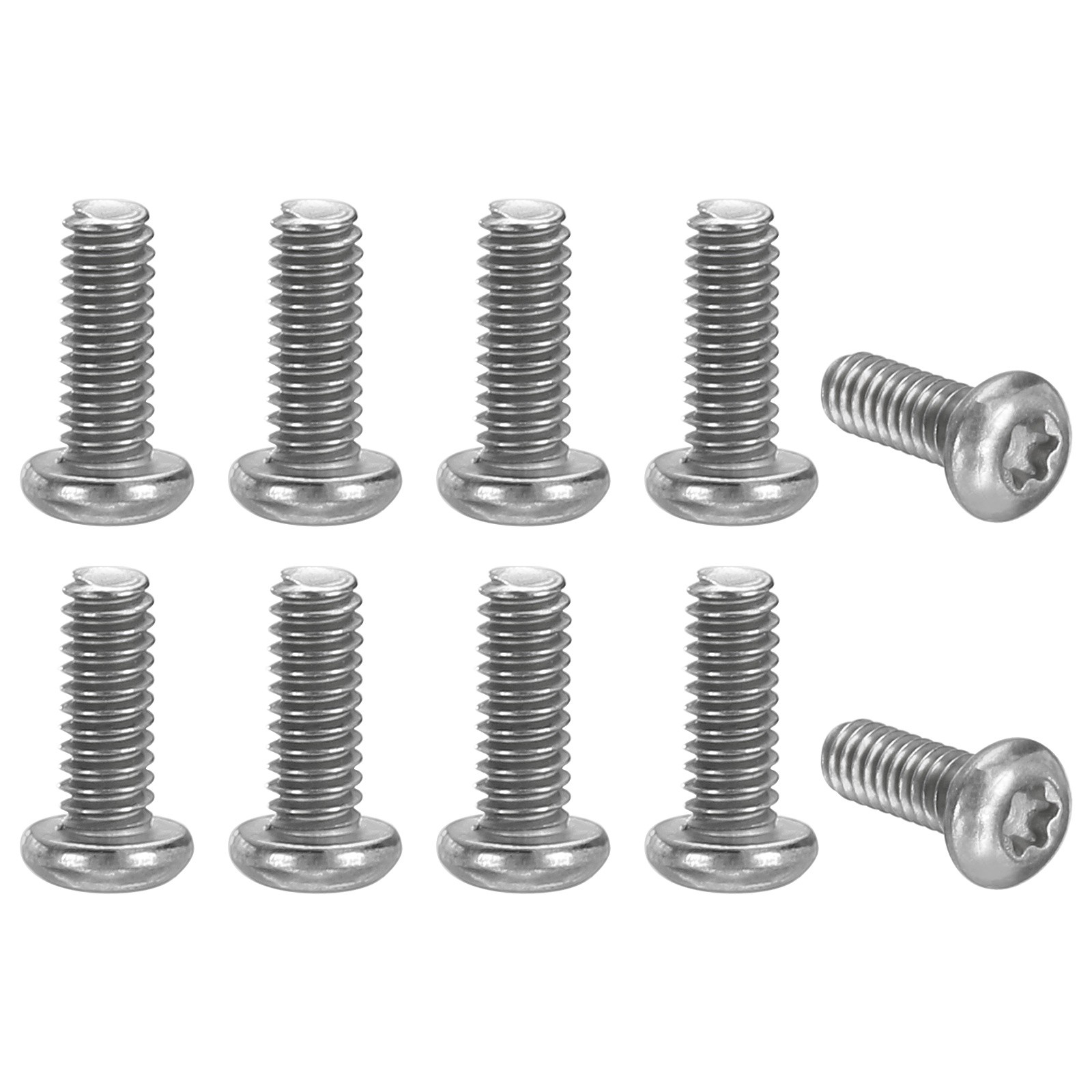 10Pcs, Pocket Clip Screws T6 Torx 2-56UCN 6mm Thread Electroplated White