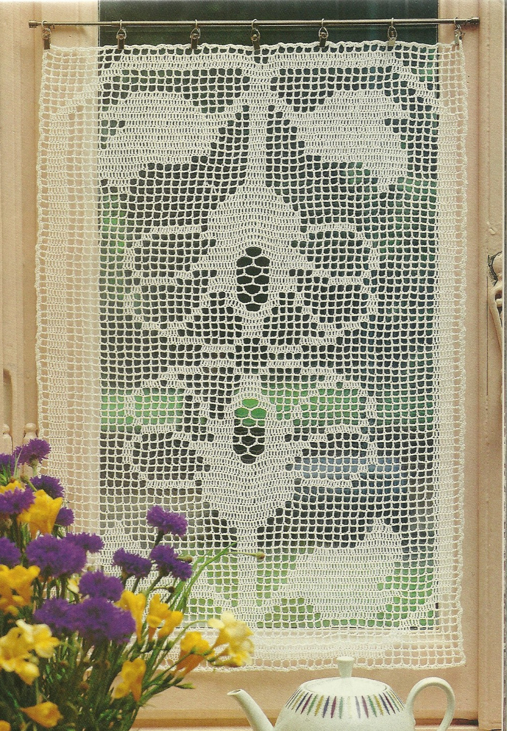 Double Image Window Curtain Doily Crochet Pattern INSTRUCTIONS ONLY