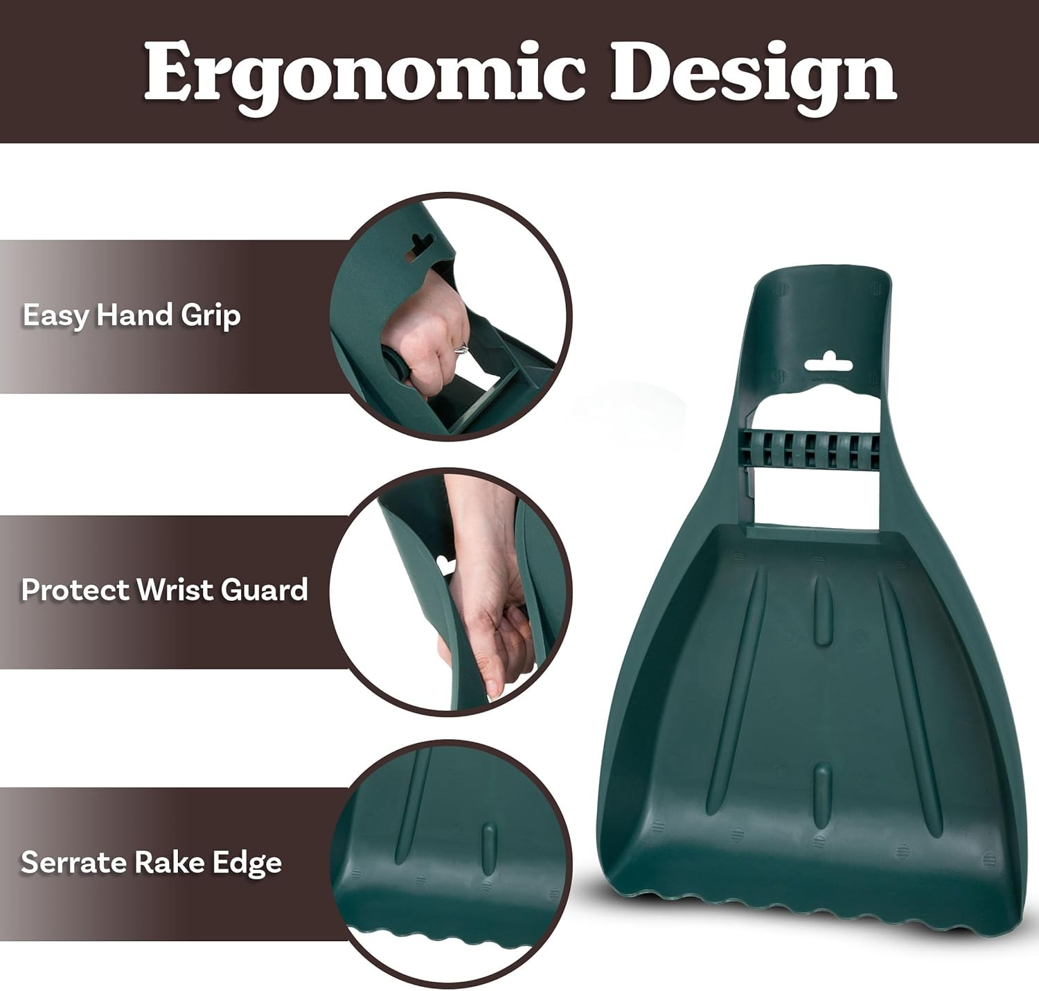 Leaf Scoops Hand Rakes - Lightweight, Durable Grabber Tool for Scooping up Leave