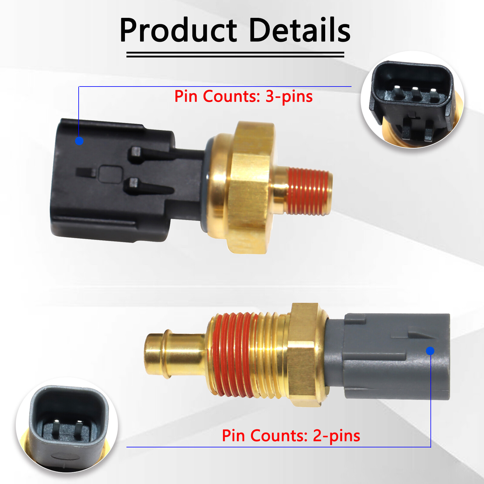 2 PCS Oil Pressure Sensor & Coolant Temperature Sensor For Chrysler Jeep Dodge