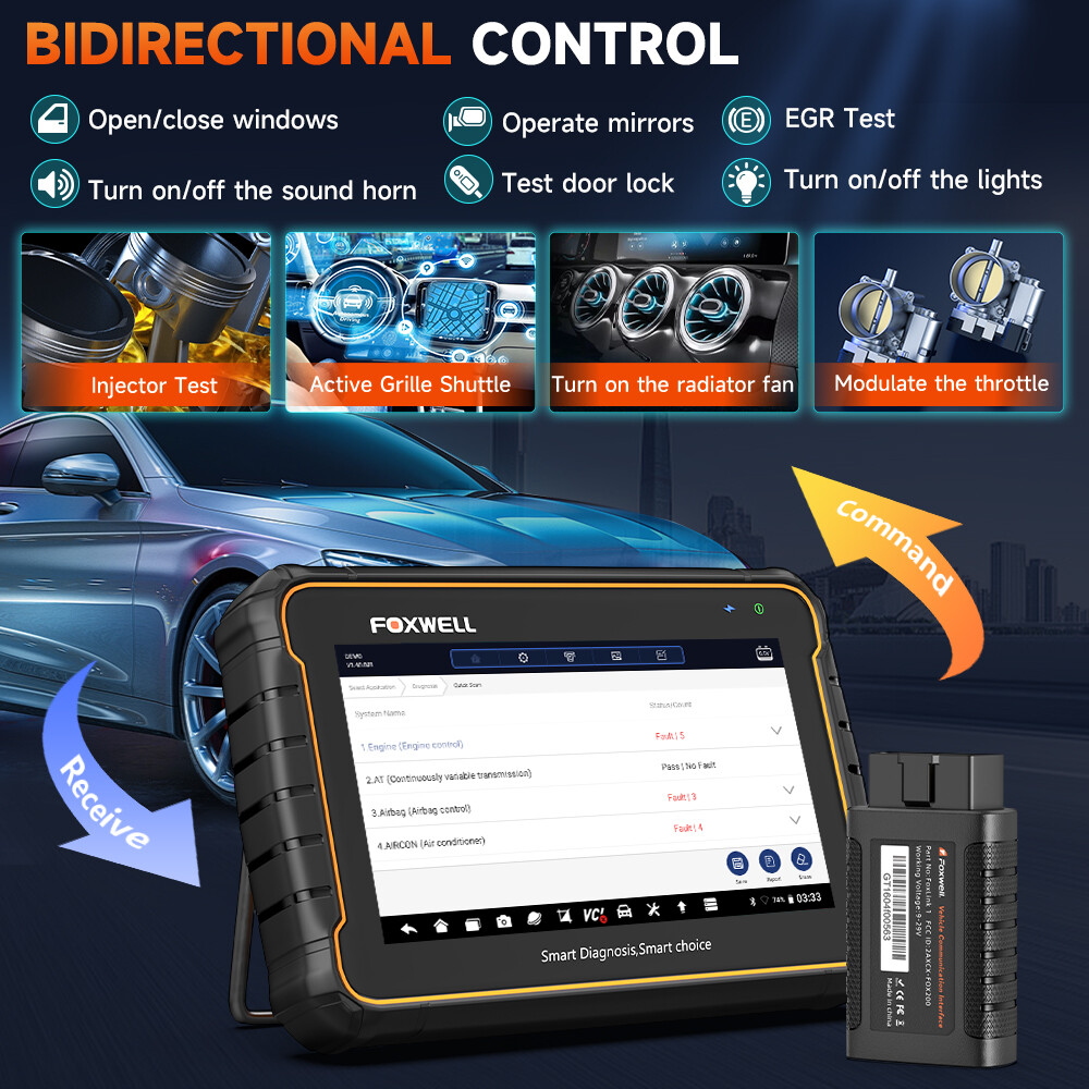 FOXWELL GT60 All System OBD2 Bidirectional Scanner Diagnostic Tool TPMS DPF