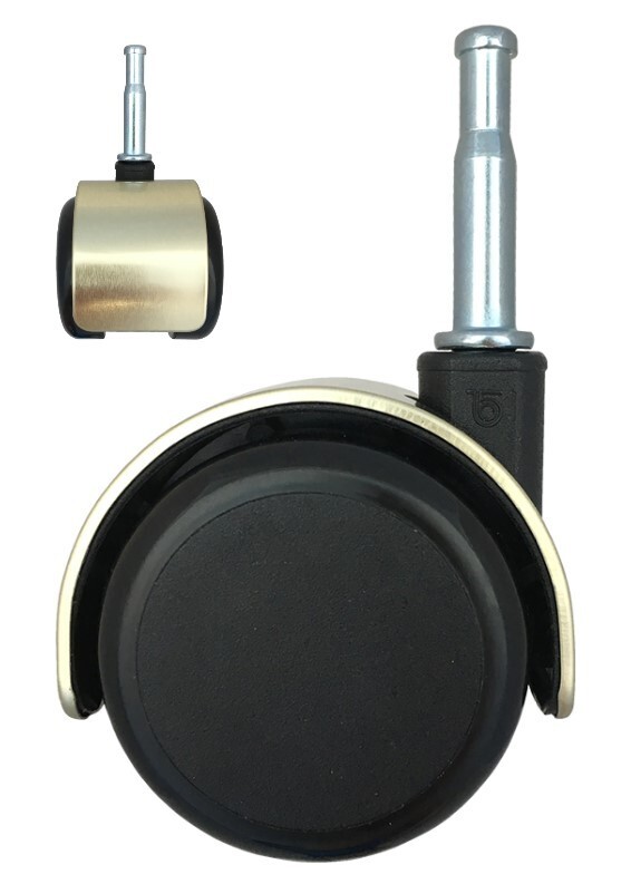 Brushed Brass Castors w/ Mounting Stem for Socket Insert | Set of 5 | R-S5547-5