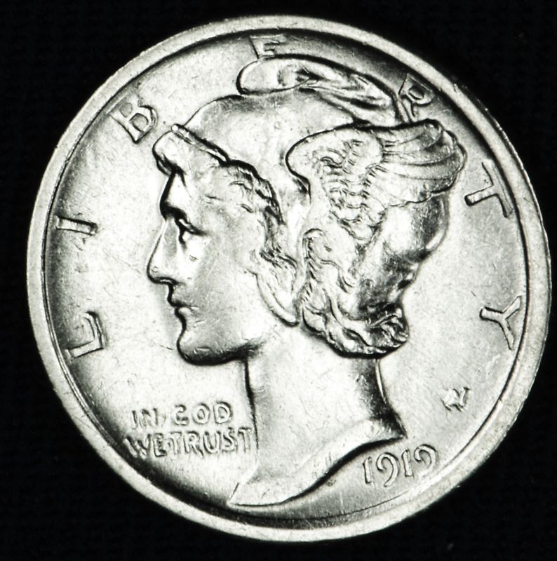 1919 Philadelphia Mercury Head Silver Dime | High Grade Vintage US Coin | Inv I