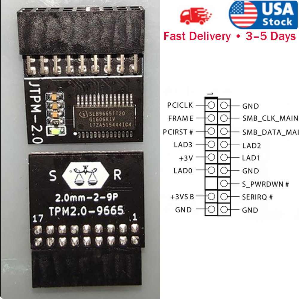 TPM TPM2.0 Module for ASRock TPM Security Module (18-1 Pin) Win11 Module