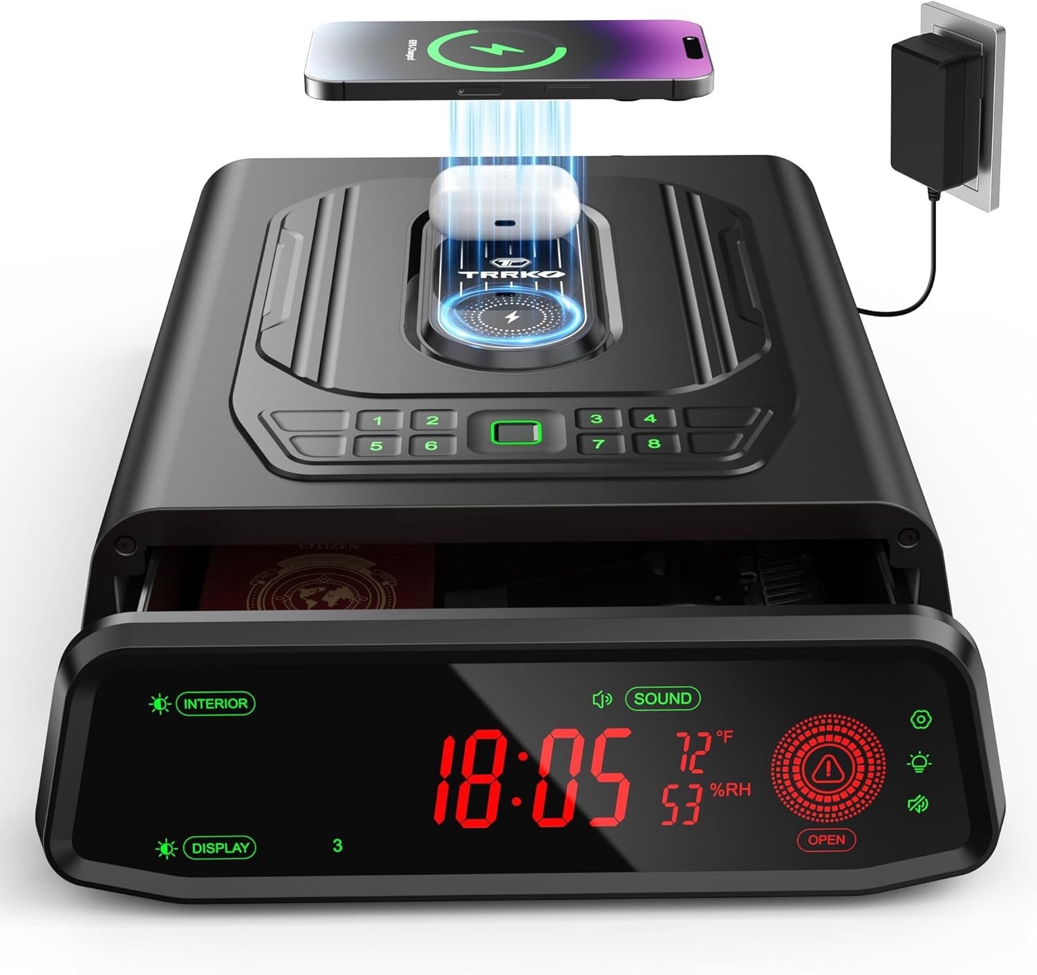 Biometric Gun Safe For Handgun Auto-Open Quick Access Pistol Safe