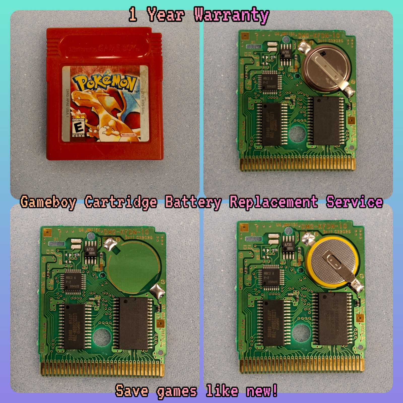 Game Boy Cartridge Battery Swap/Repair – Li-Ion | GB GBC GBA GBA SP