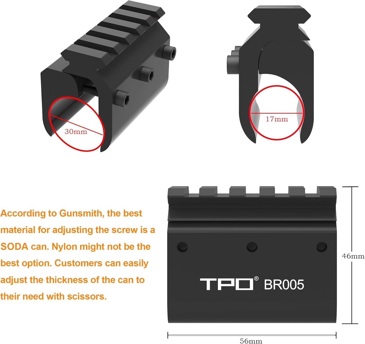 FSI Barrel Mount with Picatinny Rail for Laser Flashlight