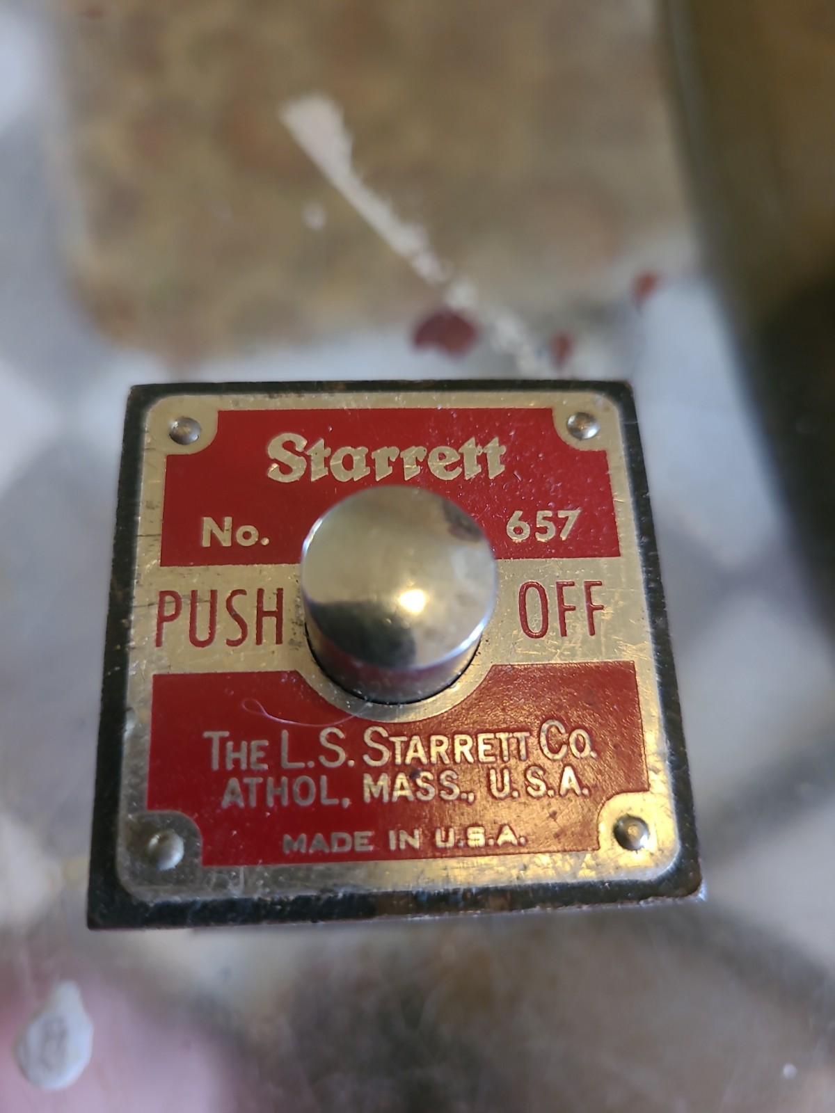 Starrett USA 657 Magnetic Base ONLY On Off Switch Vintage