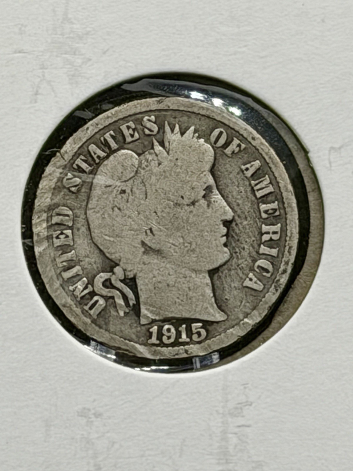 1915 G-4 1915 Barber Dime 90% Silver 10C Philadelphia G/VG Circulated U.S. Coin