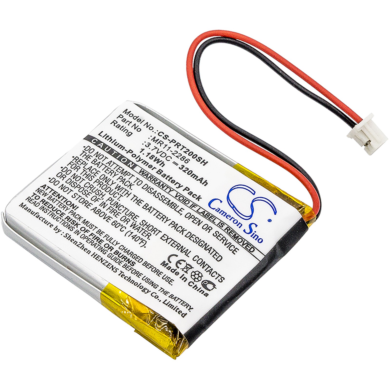 Battery for Casio PRT-2GP MR11-2286 Smartwatch CS-PRT200SH 3.7v 320mAh 1.18Wh