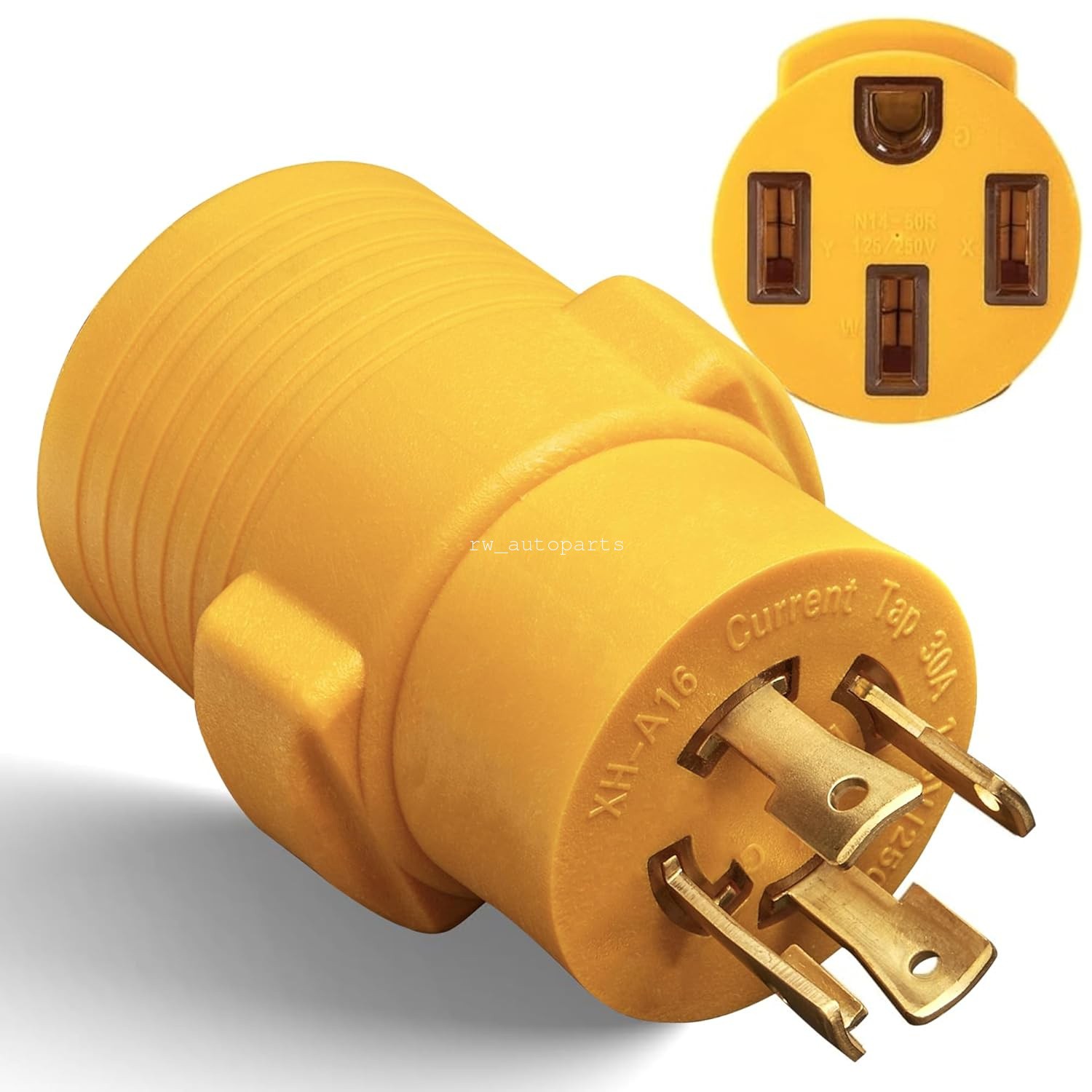 RV Trailer Generator Adapter 4-Prong 30Amp L14-30P to 50A 14-50R Plug Twist Lock
