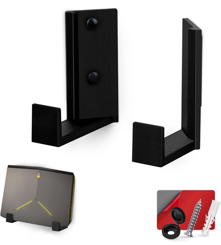 1.5" Corner Wall Mount Holder - Black {3D Printed}