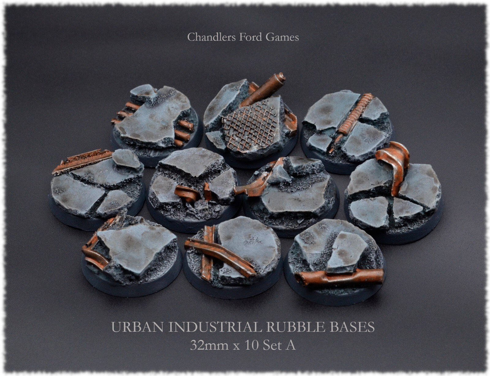 32mm Urban Rubble Bases 40k AOS Kill Team DnD Handmade Resin Unpainted