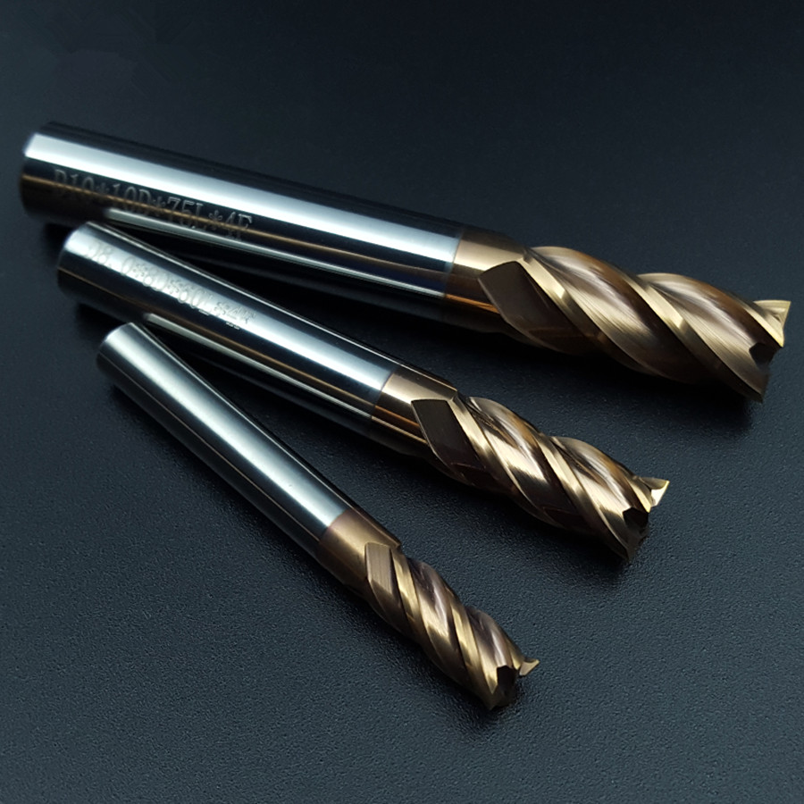 4 Blade 55° Hard Alloy Tungsten Steel Milling Cutter CNC Tool Straight Shank