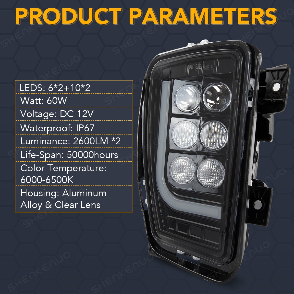 36W LED FOG LIGHTS FOR DODGE RAM 1500 2013-2018 Black