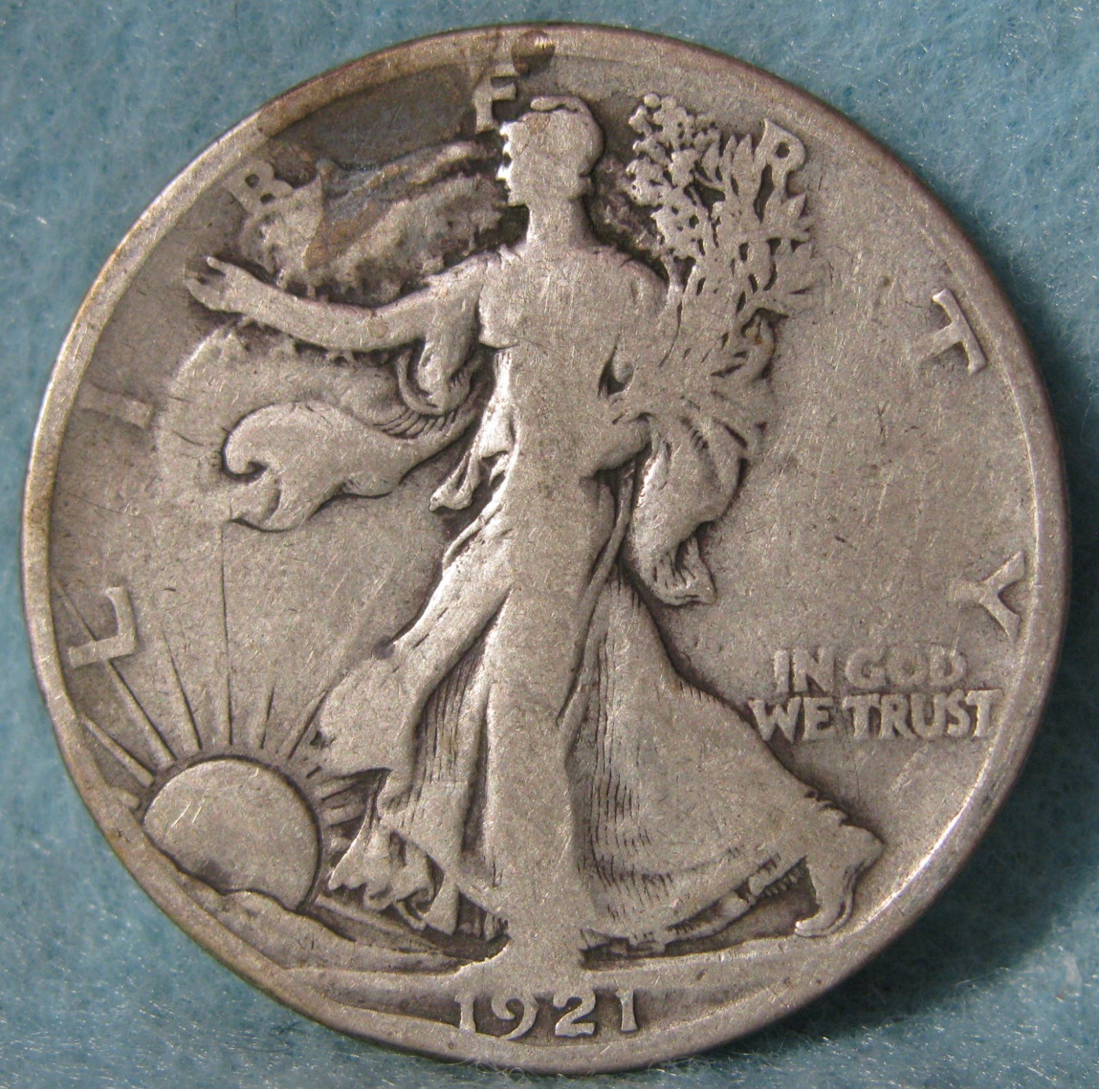 1921-S Walking Liberty Silver Half Dollar VG Old US Coin #570