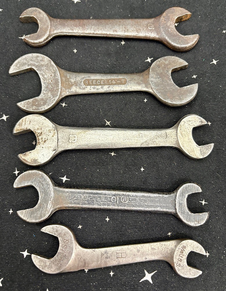 Vintage Open Ended Wrenches Lot Of 5 Different Brands & Sizes