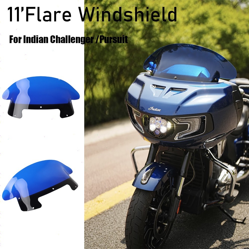 For Indian Challenger /Pursuit 2020-2026 Blue 11" Flare Windshield Fairing
