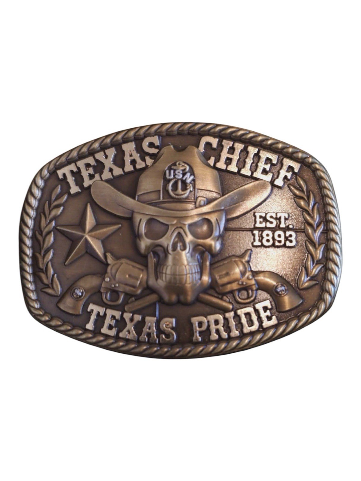 Amazing Navy Chief Texas CPO Belt Buckle