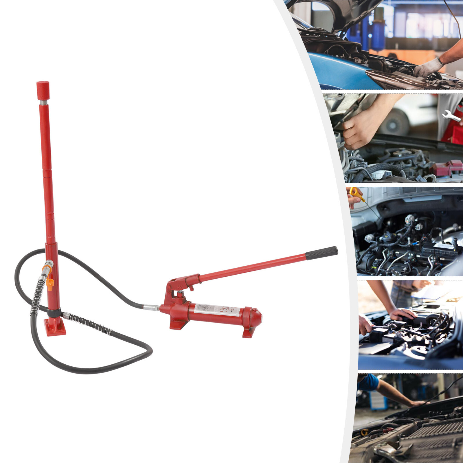 6 Ton Heavy Duty Lift Ram Porta Power Hydraulic Jack Auto Body Frame Machine Kit
