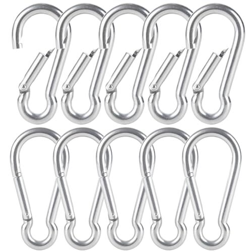 10 Pack Mosquetón con gancho de resorte de acero inoxidable de 2 pulgadas