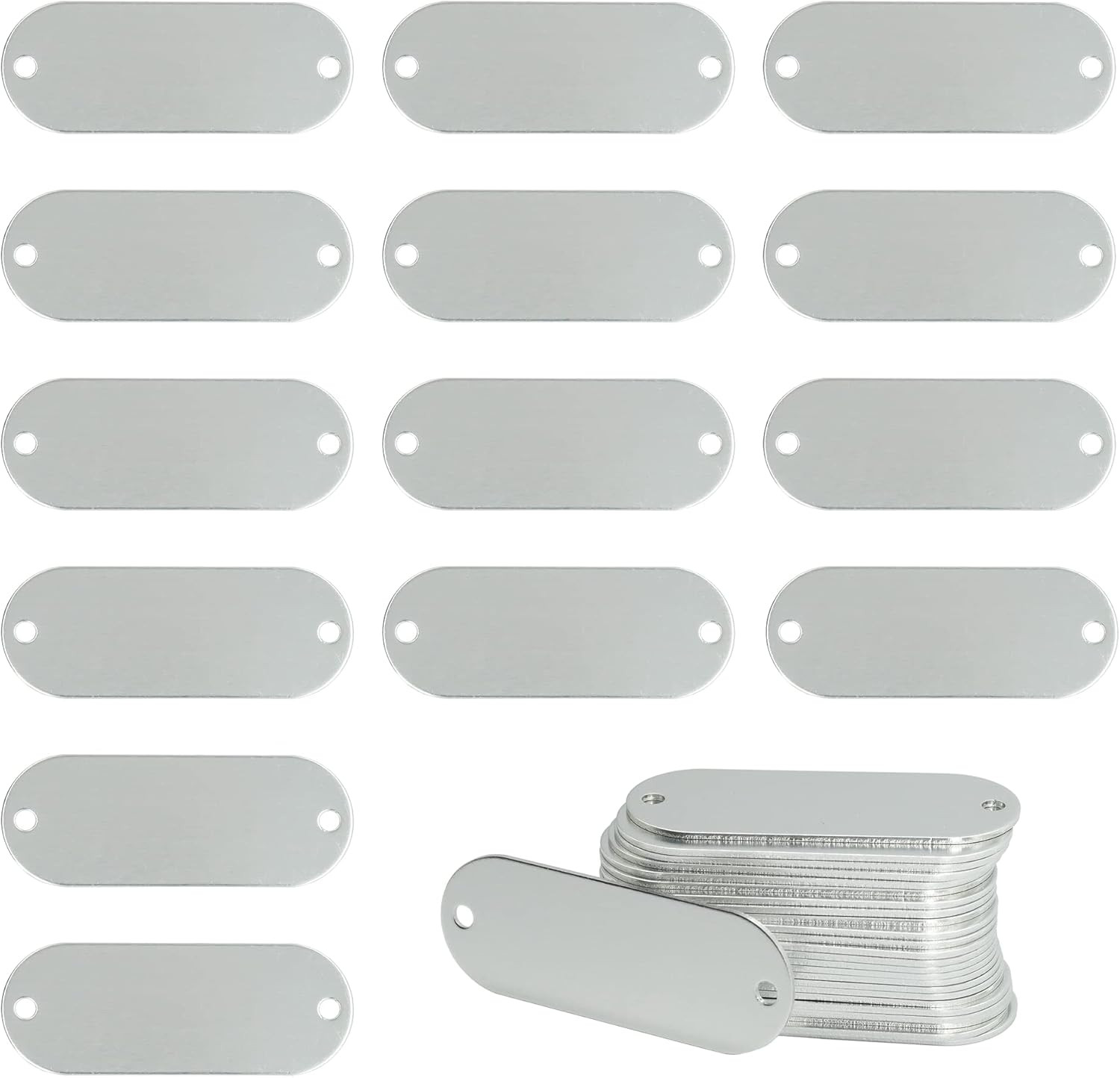 Aluminum Engraving Blanks Tags Stamping Blanks Tags with 2 Holes 25 Pack