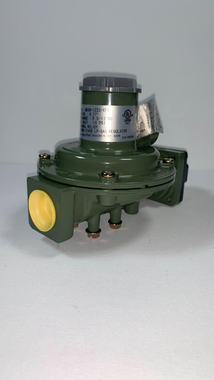 MEC MEGR-1222-CFF Excela-Flo 2nd Stage LP Gas Regulator 1/2x3/4 NPT 9.5-13