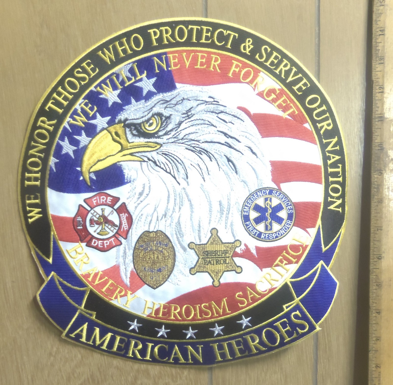 American Heroes – Emergency Services – Embroidered Back Patch