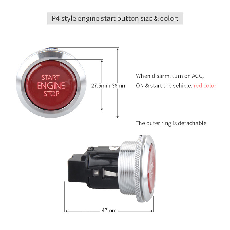 Top Keyless push button compatible with factory key fob remote engine start kit