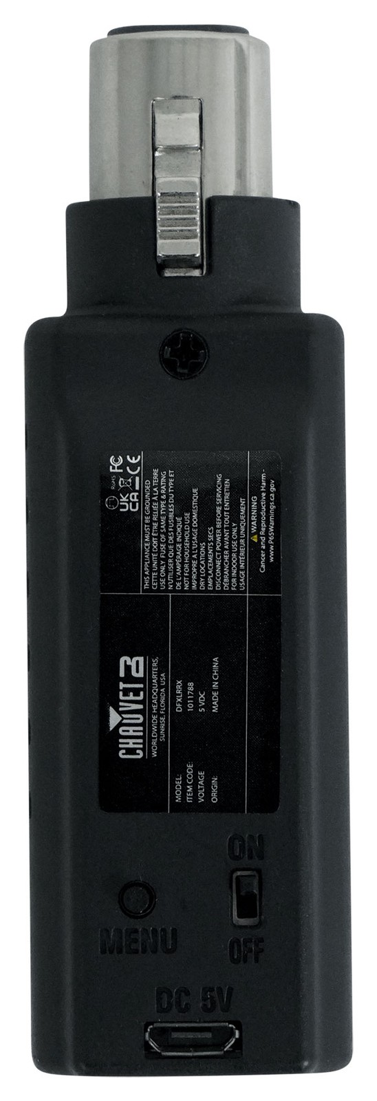 Chauvet D-Fi XLR RX Rechargeable D-Fi Receiver+Backpack