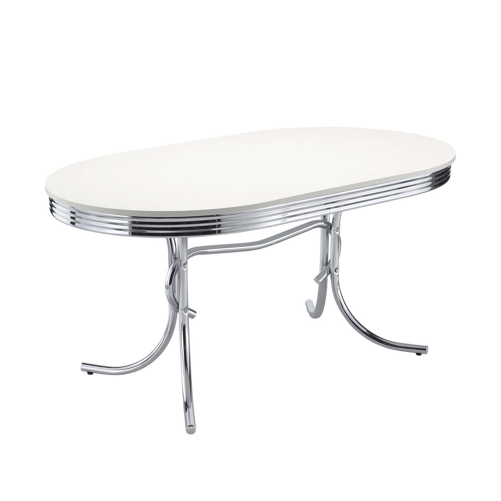 Midge White and Black 5-piece Oval Dining Table Set
