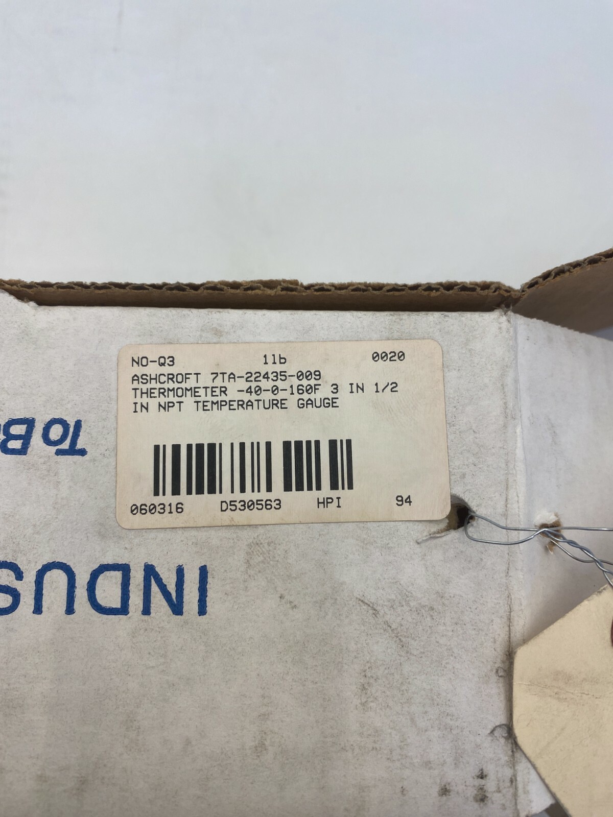 ASHCROFT 7TA-2435-099 3" BIMETAL THERMOMETER -40/100F 1/2 IN NPT NIB